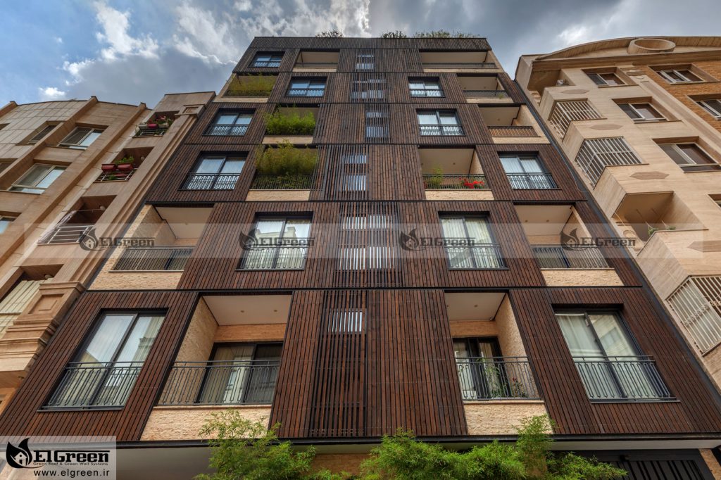 روف گاردن و بام سبز پروژه مسکونی شیرافکن نیاوران تهران